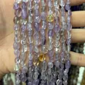 6-8mm irregular natural amethyst and citrine crystal stone beads for DIY jewelry making - 6-8mm (38cm Strand) / Light Amethyst