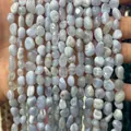 6-8mm natural blue lace agate irregular tumbled stone beads for DIY jewelry making - 6-8mm (38cm Strand) / Purple Agate