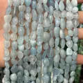 Strands of light blue irregular 6-8mm natural stone beads for DIY jewelry making - 6-8mm (38cm Strand) / Aquamarine