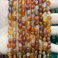 Handheld strands of 6-8mm natural carnelian agate oval beads for DIY jewelry crafts - 6-8mm (38cm Strand) / Red Agate