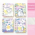 A7 mini spiral notebook set featuring cute unicorn covers and 80 lined paper sheets - Dream Unicorn / A7