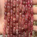 Strands of 6-8mm irregular pink strawberry quartz natural stone beads for DIY jewelry - 6-8mm (38cm Strand) / Strawberry Quartz