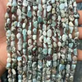 Natural irregular light blue stone beads in 6-8mm size for DIY jewelry making crafts - 6-8mm (38cm Strand) / Larimar