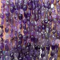 Polished 6-8mm natural irregular purple amethyst stone chip beads for DIY jewelry crafts - 6-8mm (38cm Strand) / Purple Crystal