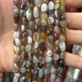 Natural 6-8mm irregular agate and crystal stone beads for handmade DIY jewelry making - 6-8mm (38cm Strand) / Persian Gulf Agate