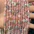 6-8mm natural irregular pink crystal stone beads for DIY jewelry making - 6-8mm (38cm Strand) / Morganite