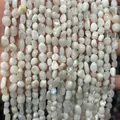 Natural white moonstone irregular polished gemstone chips for DIY jewelry making - 6-8mm (38cm Strand) / Blue Moonstone