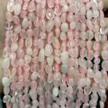High-quality 6-8mm irregular natural rose quartz tumbled beads for DIY jewelry making - 6-8mm (38cm Strand) / Rose Quartz