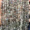 6-8mm irregular gray labradorite stone beads with natural blue flash - 6-8mm (38cm Strand) / Labradorite