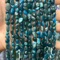 Irregular natural blue apatite crushed stone beads for DIY jewelry making 6-8mm size - 6-8mm (38cm Strand) / Blue Apatite