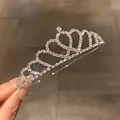 Close-up of sparkly heart-shaped rhinestone tiara for brides and parties - Heart Outline Style / Silver