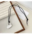 Premium minimalist silver-tone heart pendant necklace with adjustable black cord cord - Silver Heart Style With Cord (11)