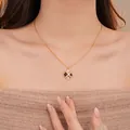 Elegante collana placcata in oro con pietre occhio di tigre marroni e perle bianche - Ciondolo a Rombo (25#)