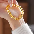 Pulsera de cuentas de citrino amarillo dorado brillante en la muñeca para un look de lujo - Pulsera 80# (Con Caja de Regalo) / Citrina Ojo de Tigre Dorado