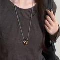 Elegante zilveren trui-ketting met een paardenhanger en tijgeroog kraal hanger - Tijgeroog Zilver Paard Stijl (50#)