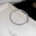 Bracelet élégant de style français avec perles et boules de cristal scintillantes - Style Strass Boule de Cristal / Diamètre des perles 4MM / Rose