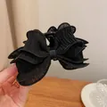 Eleganter französischer Haarkrebs mit schwarzer plissierter Stoffschleife für Damen - Plissee-Stoff-Stil / 9# Haarklammer-Schwarz