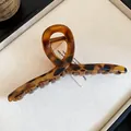 Elegant tortoiseshell hair claw clip with a stylish round cross design for women's hair - 11# Straight Tortoiseshell Style