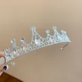 Elegant silver tiara with brilliant marquise-cut rhinestones for princess birthday - Small Size 3 / Silver