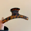 Elegant tortoise shell pattern hair claw clip for women's stylish back head hair bun - 12# Arc Tortoiseshell Style