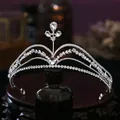 Elegante tiara in argento con strass brillanti e delicati motivi a foglia per donne - Stile 20 Cerchietto