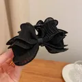 Elegante molletta per capelli a fiocco in raso plissettato nero per acconciature autunno - Fiocco in Tessuto Nero (Stile 40)