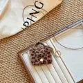 Fashionable leopard print faux fur mini bag pendant necklace with adjustable brown cord - Necklace #27 - Dark Brown
