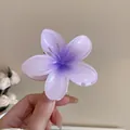 Elegant purple gradient flower hair claw clip with semi-translucent resin finish - Gradient Purple Flower Claw (Acetate/Resin)