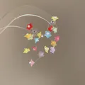 Dopamine style colorful flower and star bead tassel earrings with silver needle posts - Silver Post Style (168#) / Colorful
