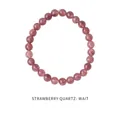 Bracciale di perline di quarzo fragola rosa naturale con pietre di cristallo tonde. - Stile Quarzo Fragola Trasparente (Bracciale 29#) / 6mm (Con confezione regalo) / Rosa