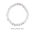 Elegante bracciale in cristallo bianco fresco con perle di quarzo tonde e trasparenti - Stile Trasparente di Cristallo Bianco (Bracciale 38#) / 6mm (Con confezione regalo) / Bianco