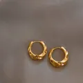 Eleganti orecchini a cerchio geometrici placcati in oro con finitura metallica lucida - 52# Cerchio-Oro