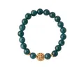 Perlenarmband im neuen chinesischen Stil mit dunkelgrünen Steinen und Goldblume - Stil 10 Armband (Mit Exquisiter Geschenkbox) / 8mm / Grün