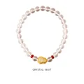 Elegantes Kristallperlenarmband im neuen chinesischen Stil mit goldenem Flaschenkürbis-Anhänger - Stil 12 Armband - Flaschenkürbis (Mit Exquisiter Geschenkbox) / Transparent