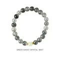Elegantes grünes Phantomquarz Perlenarmband mit blasser Jadeperle - Stil 13 Armband (Mit Exquisiter Geschenkbox) / Gold-Grün