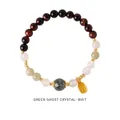 Neues Kristallperlenarmband im chinesischen Stil mit grünem Phantomkristall und Gold. - Stil 15 Armband (Mit Exquisiter Geschenkbox) / Grün-Dunkelkaffee