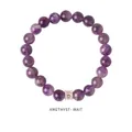 Eleganter Armband aus natürlichen lila Amethystperlen mit funkelndem Zirkonia-Akzent - Stil 17 Armband (Mit Exquisiter Geschenkbox) / 6mm / Lila