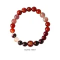 Mehrfarbiges Armband aus rotem Achat mit spirituellem Goldsymbol - 20# Armband (Exquisite Geschenkbox) / Rot