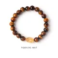 Elegantes Tigerauge-Steinperlenarmband mit einem lichtdurchlässigen gelben Akzent - 24# Armband (Exquisite Geschenkbox) / Braun