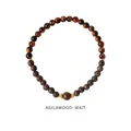 Natur-Adlerholz und Tigerauge Perlenarmband mit luxuriösen goldfarbenen Metallakzenten - 25# Armband (Exquisite Geschenkbox) / Braun