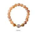 Elegantes gelbes Topas-Perlenarmband mit einer facettierten klaren Kristallperle - 26# Armband (Exquisite Geschenkbox) / Gelb