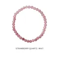 Elegantes Armband aus natürlichem Erdbeerquarz mit rosa halbtransparenten Perlen - 28# Armband (Exquisite Geschenkbox) / 4mm / Rosa