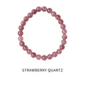 Minimalistisches Armband aus rosa Erdbeerquarz mit polierten runden Kristallperlen - 29# Armband (Exquisite Geschenkbox) / 6mm / Rosa