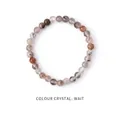 Premium Perlenarmband aus buntem Rutilquarz mit natürlichen Edelstein-Kristallen. - Stil 32 Armband - Exquisite Geschenkbox / 6mm / bunt