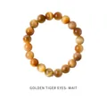 Natürliches goldenes Tigerauge Perlenarmband mit glatten Edelsteinen für minimalistischen Look - Stil 34 Armband - Exquisite Geschenkbox / 8mm / Gold