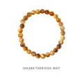 Elegantes goldenes Tigerauge-Perlenarmband mit hochwertig polierten Natursteinen - Stil 35 Armband - Exquisite Geschenkbox / 6mm / Gold