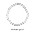 Minimalistisches weißes Kristallperlenarmband mit runden Perlen - Stil 38 Armband - Exquisite Geschenkbox / 6mm / Weiß