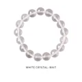 Elegant minimalistisch weiß Kristall Perlenarmband mit klaren runden Edelsteinperlen - Stil 39 Armband - Exquisite Geschenkbox / 8mm / Weiß