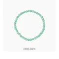Elegantes minimalistisches Perlenarmband aus grünem Achat mit runden natürlichen Steinperlen - Stil 44 (Mit exquisiter Geschenkbox) / 4mm / Grün