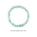 Elegantes minimalistisches Armband aus grüner Jade mit runden, halbtransparenten Perlen - Stil 45 (Mit exquisiter Geschenkbox) / 6mm / Grün